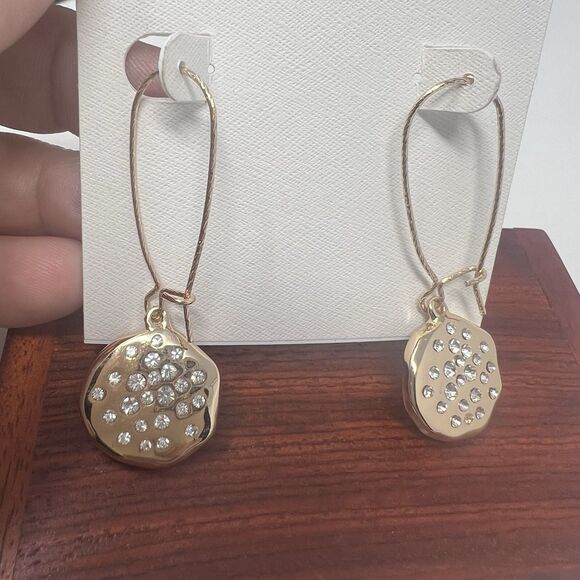 St. Thomas Butterfly Reversible Rhinestone Earrings Gold & Silver Tone Hoop Gift - Picture 3 of 6